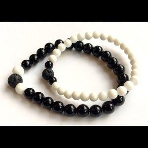 Healing stone Bracelet 4 couples Onyx & Alabaster